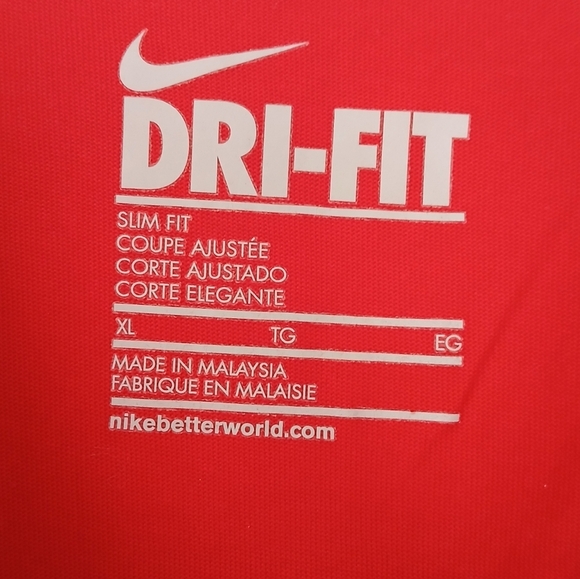 Sold Nike T-Shirt Neck Short Sleeves Dri-Fit Slim with Blue Graphic Just Do It - Picture 4 of 9